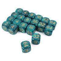 Émeraude 25mm multiplicateur grand motif de perles dés jeux de société personnalisés jeu de dés gravés amusants