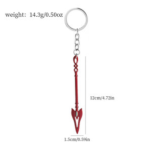 Accessoires d'anime populaires, modèle d'arme de la lance de Longinus, porte-clés pendentif, artisanat en métal, <span class=keywords><strong>armes</strong></span> d'autodéfense, porte-clés - Product Image 5