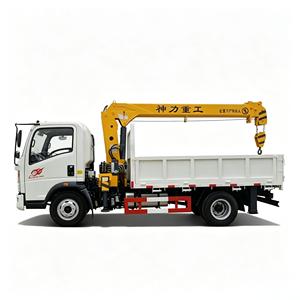 Grue à flèche pliante robuste montée sur camion avec commande hydraulique pour le chargement de marchandises volumineuses et la livraison sur chantier - Product Image 1