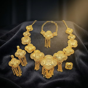 Juego de Joyería de Moda de Oro Teñido de 14K, 18K y 24K al por Mayor, Juego de Joyería Tradicional, Collares Elegantes, Juego de Joyería de Latón con Baño de Oro - Product Image 2
