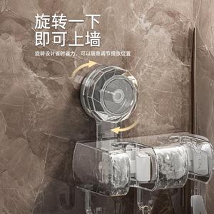 Suction Cup <b>Hooks</b> Wall Mounted Mop <b>Clips</b> Bathroom Storage Punch Free Strong Fastener Rectangle Shape Polished Finish - Product Image 4