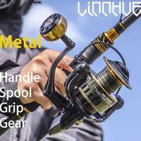 Moulinet de Pêche Haut de Gamme Topline HE500 800-7000, Moulinet Spinning de Haute Qualité Rapport d'Engrenage 5.2:1, Bobine Métallique, Moulinet Eau Salée Pêche 8KG Traînée Max