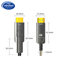 Fibre optique active de haute qualité 4K60Hz pour câble HDMI 2.0 Micro AOC 20m 30m 40m 50m câble optique HDMI2.0 pour moniteur