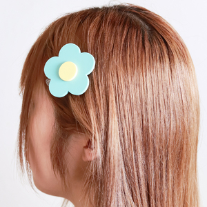 Accesorio para el Cabello con Broche a Presión, Colores Pastel Suaves, Pequeño Regalo, Pinzas para el Cabello para Niños, Flor Linda de Acrílico - Product Image 4