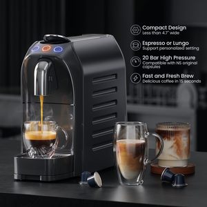 Mini <span class=keywords><strong>Cafetera</strong></span> Espresso para Cápsulas, <span class=keywords><strong>Cafetera</strong></span> Individual Programable con Bomba de Alta Presión de 20 Bares - Product Image 2