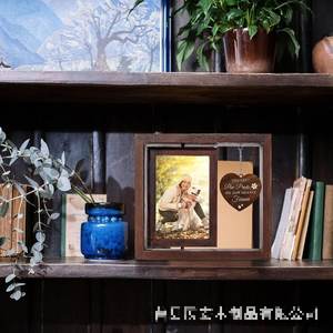 מתנות זיכרון לאובדן כלב מסגרת תמונה מעץ מסתובבת לצילום 4x6 מתנות זיכרון לחיות מחמד לכלב חתול כלב - Product Image 6