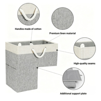 Boîte de rangement en tissu pour escaliers moquettés, panier d'escalier pliable au design unique avec couvercle pour organiser les vêtements sur l'escalier