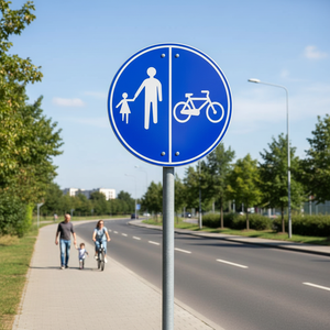 Reflective Traffic Sign TT-45a Steel <b>Safety</b> Sign for Pedestrians and Cyclists for <b>Roadway</b> Use - Product Image 3