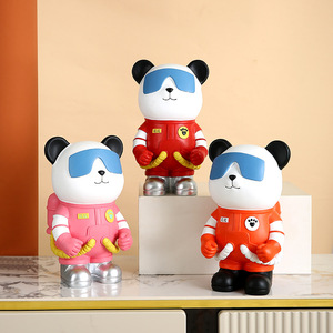 Sky Panda Resin Ornament Astronaut Panda Desk Decor Living Room Gift Contemporary Design Single Piece Package - Product Image 2