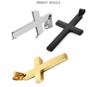 Collier avec pendentif croix de jésus pour homme, chaîne à maillons, en acier inoxydable, or et argent noir, prière, bijoux pour Couple, ami, nouveauté tendance,