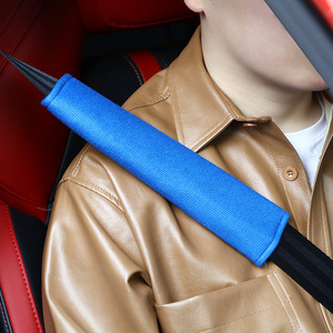 Coussin de protection pour ceinture de sécurité en soie glacée bleu, confortable, pour voiture - Product Image 1