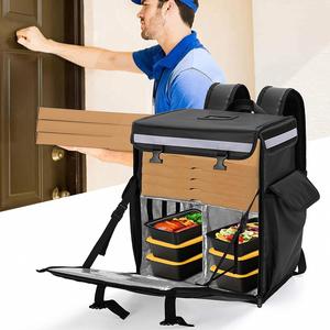 Grand sac de livraison de nourriture et d'eau Oxford pour l'extérieur, sac de livraison imperméable pour vélo avec isolation en feuille métallique pour gâteaux, pizzas, livraison en moto - Product Image 3