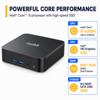 PC Mini Gaming Intel Core I5 6200U 8 16GB 256 512GB 4K Dual HD-MI Win 11/10 Langsung dari Pabrik, PC Desktop Kecil untuk Rumah dan Kantor