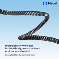 Cables de carga rápida USB PD 100W C a C de Miccell Wholesale 5A, cable de carga para teléfonos tipo C con trenzado de nailon para iPhones.