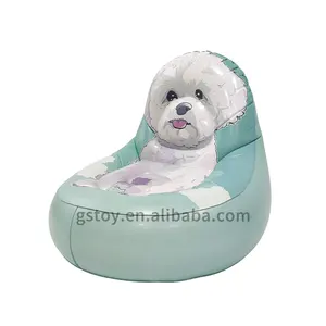 Custom Dog Pattern Child PVC Portable Chair Inflatable Children Cartoon Couch Kids Inflatable Happy Animal Lazy Bag Sofa