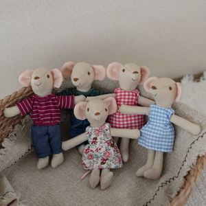 CPC Dinamarca lindo ratón muñeca 9cm decorado <span class=keywords><strong>tela</strong></span> <span class=keywords><strong>de</strong></span> algodón <span class=keywords><strong>peluche</strong></span> Animal juguete <span class=keywords><strong>para</strong></span> cumpleaños o regalo del zodiaco - Product Image 5