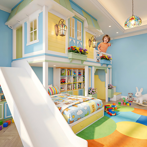 Lit cabane château de princesse moderne, durable et coloré avec rangement, design personnalisé pour garçons et filles - Product Image 2