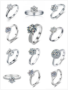 Bán Buôn Nhẫn Nữ Eternity 925 Sterling Silver Nhẫn Cưới Đính Hôn Nhẫn Nam - Product Image 2