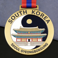 Médaille Souvenir de Voyage Personnalisée en Métal Écologique avec Gravure Laser et Impression UV, Couleur et Logo Personnalisés, Vente en Gros