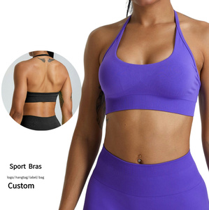 Sexy Beautiful Back Fitness Yoga Bra Open Back Sports Bra High Quality Shockproof <strong>Seamless</strong> <strong>Underwear</strong> <strong>Women</strong> Running Workout Top - Product Image 1