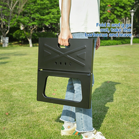 Barbecue au charbon de bois pliable en forme de X, portable, réchaud en fer, sans assemblage, noir, haute efficacité pour le camping, les pique-niques et les barbecues