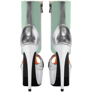 Sandálias de Verão Tamanho Grande 47 com Salto Alto e Bico Aberto, Botas Curtas com Zíper Lateral e Plataforma para Mulheres - Product Image 4