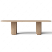 Sageliving Ensemble de table à manger scandinave minimaliste avec 6 chaises en tissu en bois de hêtre massif pour salle à manger maison