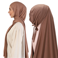 Voile Hijab Sportif Instantané en Jersey de Coton Extensible Prêt-à-Porter pour Femmes Musulmanes, avec Bonnet Intérieur Assorti – Vente en Gros de Haute Qualité