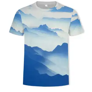 Tüm üzerinde baskı manzara Sunset kaliteli 3d T Shirt T Shirt 3d dijital baskı baskı özel