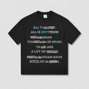 T-shirt pour homme en coton en gros, coupe ample, poids lourd, logo personnalisé, taille plus, épaules tombantes, impression épaisse sur écran - Product Image 4