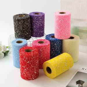 Vente flash - Rouleau de tulle à pois de neige polyvalent de 15 cm x 15 mètres pour emballages cadeaux et bouquets de mariage - Product Image 1