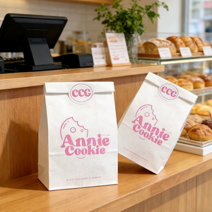 Bolsa <span class=keywords><strong>de</strong></span> Papel Blanca Resistente a la Grasa con Logotipo Personalizado al por Mayor para Envasado <span class=keywords><strong>de</strong></span> Comida Rápida para Llevar - Product Image 1