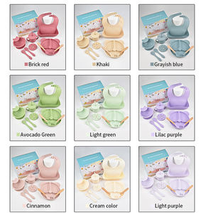 Juego de alimentación de silicona para bebés, libre de BPA, apto para lavavajillas, ecológico, con plato, tazón, cuchara y tenedor con ventosa, para recién nacidos y niños. - Product Image 6