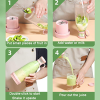 Draagbare Mini Juicer Blender Usb Opladen Roestvrij Staal Mes Multifunctioneel Voor Huishoudelijke Outdoor Vruchtensap Engels Mengen