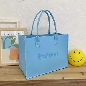 Venta caliente <span class=keywords><strong>de</strong></span> alta calidad colorido hombro compras bolsa <span class=keywords><strong>de</strong></span> <span class=keywords><strong>fieltro</strong></span> <span class=keywords><strong>con</strong></span> logotipo personalizado - Product Image 4