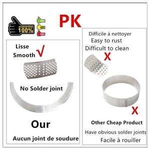 Cercles à <span class=keywords><strong>tarte</strong></span> perforés en acier inoxydable avec trous, pour fonds de <span class=keywords><strong>tarte</strong></span>, tour de fruits, quiches, moules à gâteaux et mousses - Product Image 4