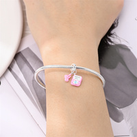 Nouveau Pendentif en forme de flèche plaqué argent, motif cassette audio, guitare, saxophone, perle, compatible bracelets 3MM, breloques DIY, bijoux pour femme, fête