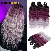 Extensions de tresses synthétiques bouclées en fibre haute température ANNA, 24 pouces/60 cm, tresses au crochet ondulées profondes, 3 brins, marron