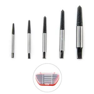 5PCS Carbon Steel Easy Out Removal Tool Kit Set Damaged Broken Bolt Screw Remover Pipe Screws Stud Extractor Set