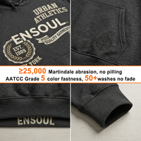 Premium Maßgeschneiderte Garment-Dyed Schwergewichtige 100% Baumwolle Relaxed Boxy Fit Herren Kapuzenpullover mit Individueller Logo-Stickerei & DTG-Druck