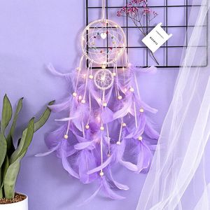 Attrape-rêves de style fille fait à la main avec guirlande lumineuse DIY Décoration de maison innovante mettant en vedette la technique de la mosaïque et le style d'amour - Product Image 1