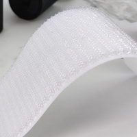Bandes auto-agrippantes 100 % écologiques, ignifuges, imperméables, en nylon, double face, à coudre, avec adhésif puissant, blanches, pelucheuses, amovibles