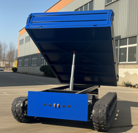 Mini-dumper chenillé électrique à basculement hydraulique, chariot de transport chenillé compact