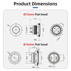 أدوات قهوة رأس مسطحة مقاومة للماء 12: 16: 19 مع مفتاح مؤقت ، أدوات قهوة مفتوحة عادة IP67 - Product Image 4