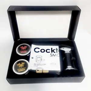 Kit de humo de whisky de madera Stock con astillas de madera de antorcha Juego de fumar de madera de cóctel popular Kit de ahumador de cóctel de whisky portátil