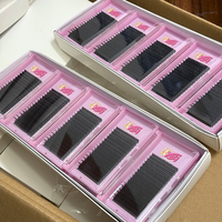 YasiLash Plateau de cils noir mat, extensions de cils individuelles en velours personnalisées sous marque privée, cils en soie faits à la main pour volume, vente en gros