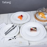Vaisselle de banquet de luxe Star hotel service de table assiette ronde en céramique blanche