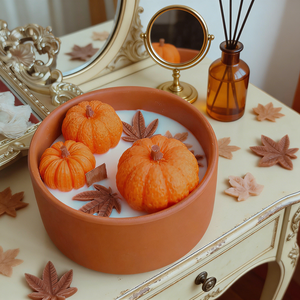 LANJO Festive Atmosphere Pumpkin Spice Aroma Smokeless <b>Candles</b> Long Lasting Aromatherapy - Product Image 4