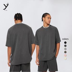 High Street surdimensionné t-shirt short ensemble imprimé Vintage lavé à manches courtes sangle unisexe grande taille été adultes pour hommes régulier - Product Image 1