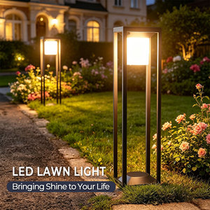 Lámpara Solar de Jardín <span class=keywords><strong>LED</strong></span> para Exteriores, Fabricación al por Mayor, IP65, Aluminio, Blanco Cálido, Lámpara de Bolardo para Iluminación de Caminos de Villas - Product Image 1